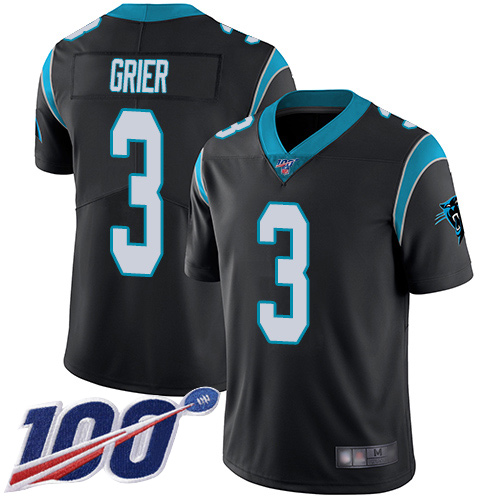 Carolina Panthers Limited Black Men Will Grier Home Jersey NFL Football 3 100th Season Vapor Untouchable